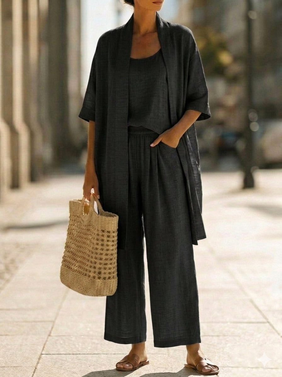 Isa | Practical 3-piece set made of linen and cotton