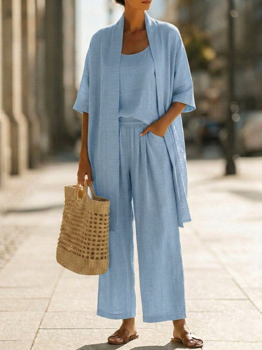 Isa | Practical 3-piece set made of linen and cotton