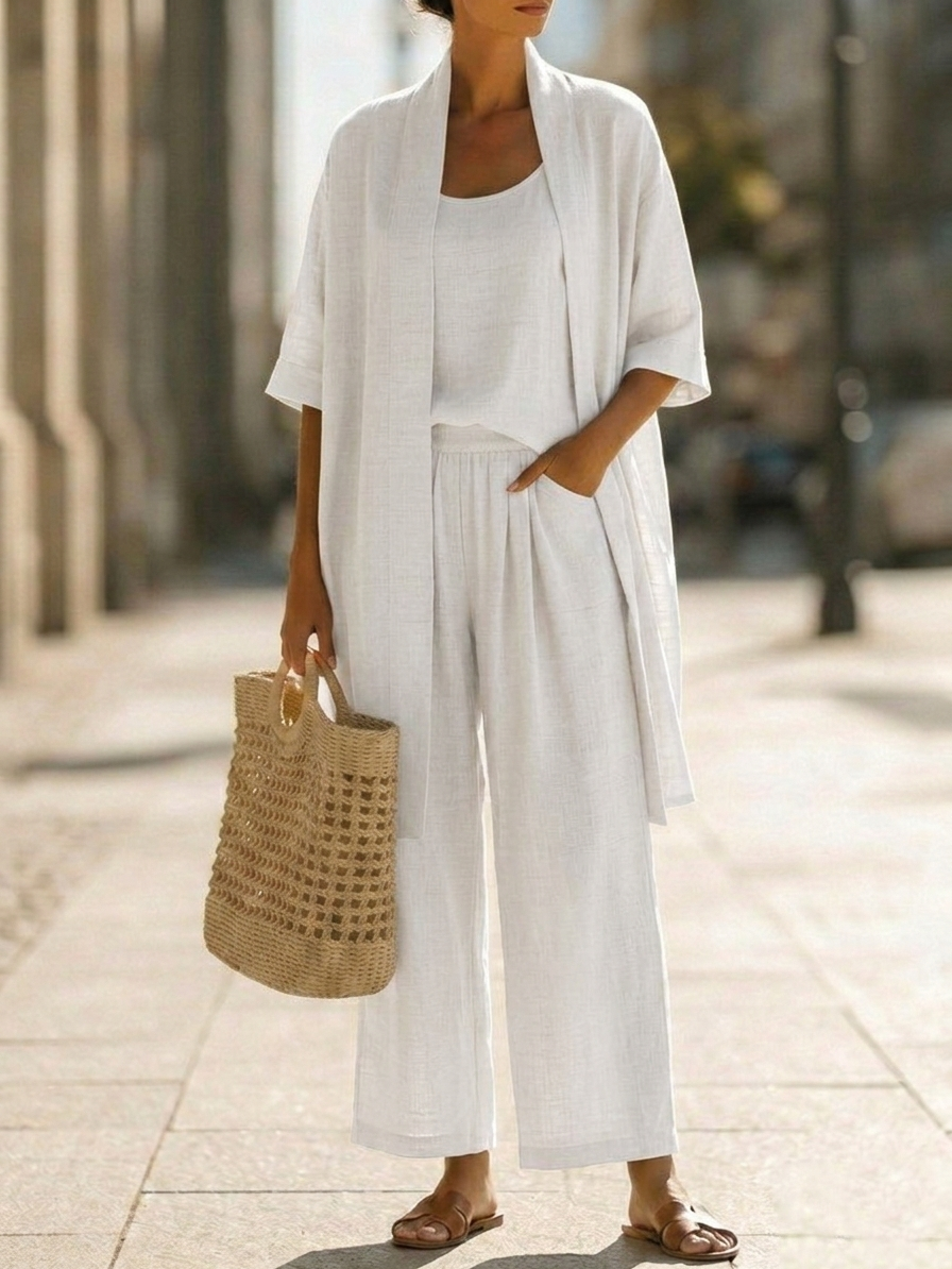 Isa | Practical 3-piece set made of linen and cotton
