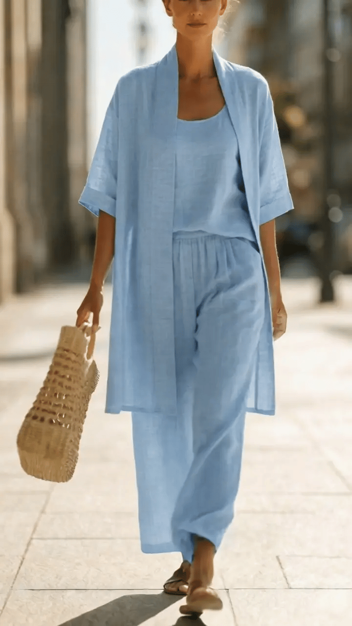 Isa | Practical 3-piece set made of linen and cotton