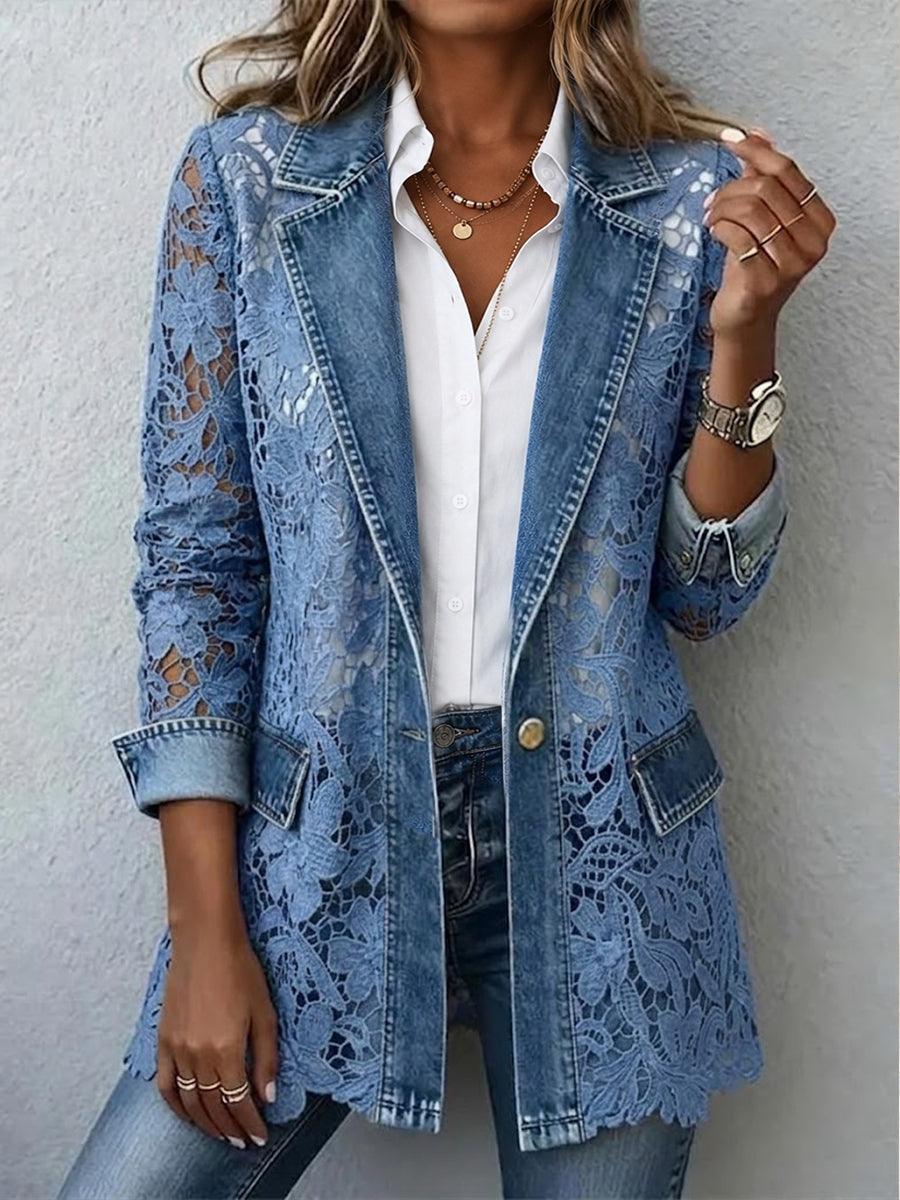 Alicia | Veste ornée de dentelle à motifs floraux