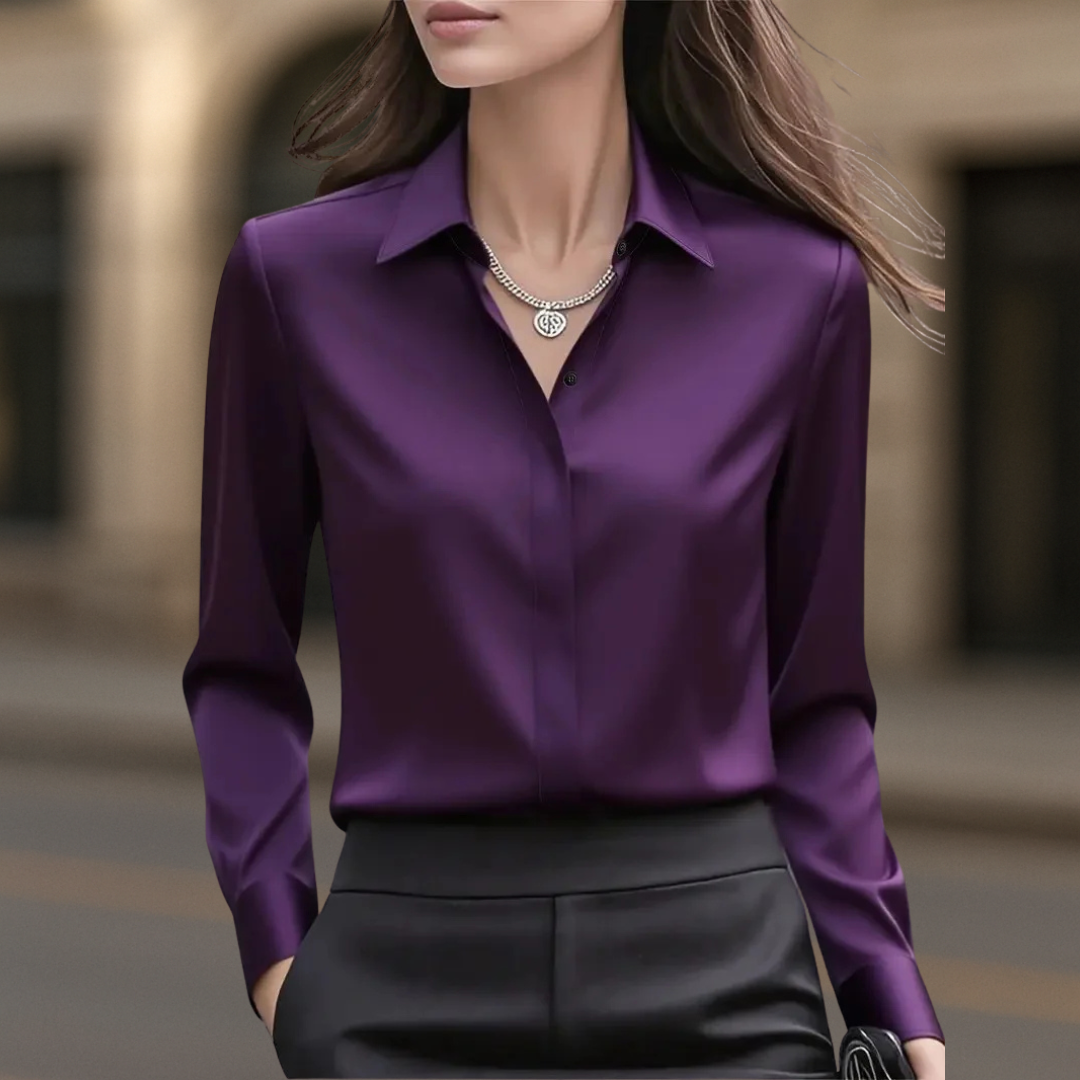Timeless chic button-down blouse for women in Paris