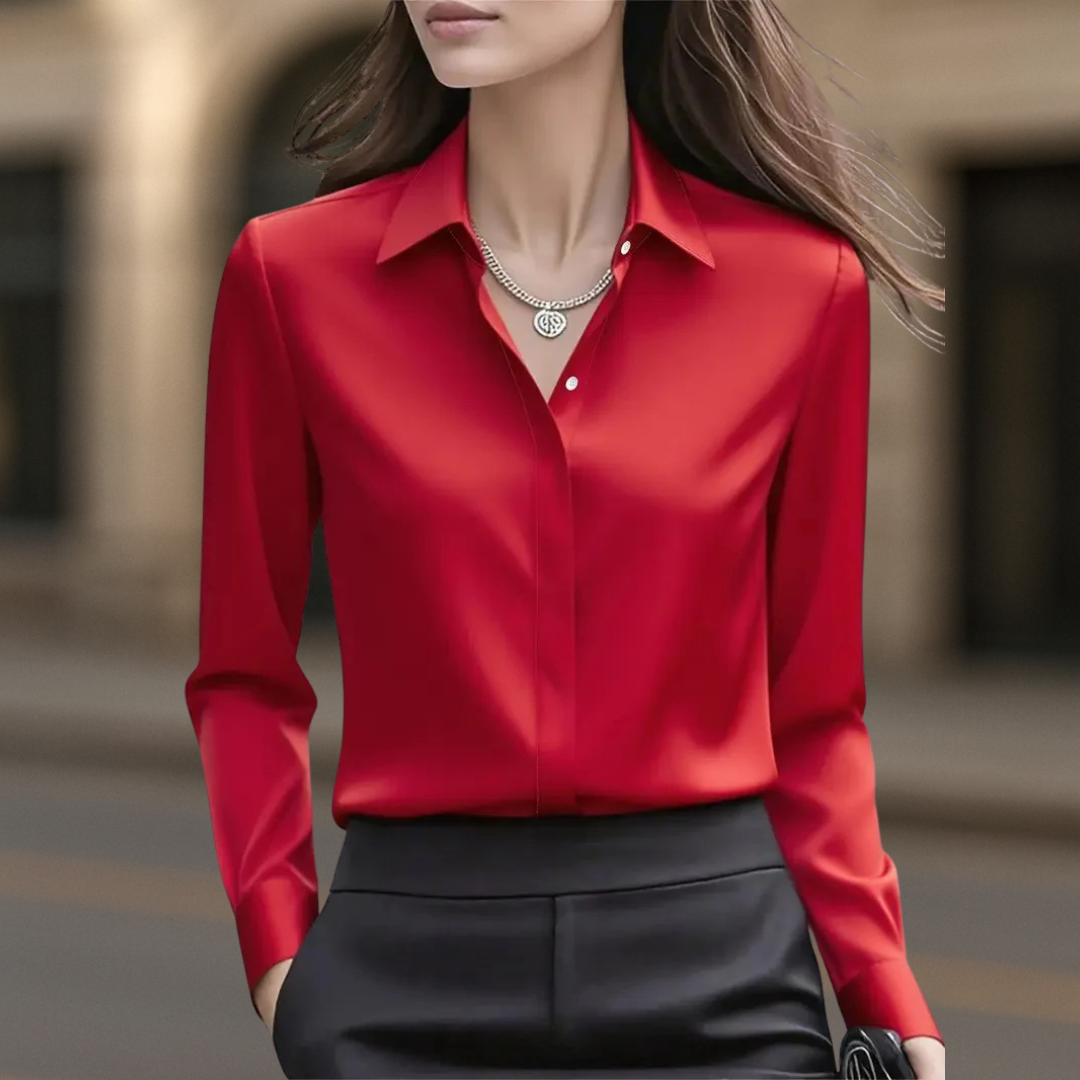 Timeless chic button-down blouse for women in Paris