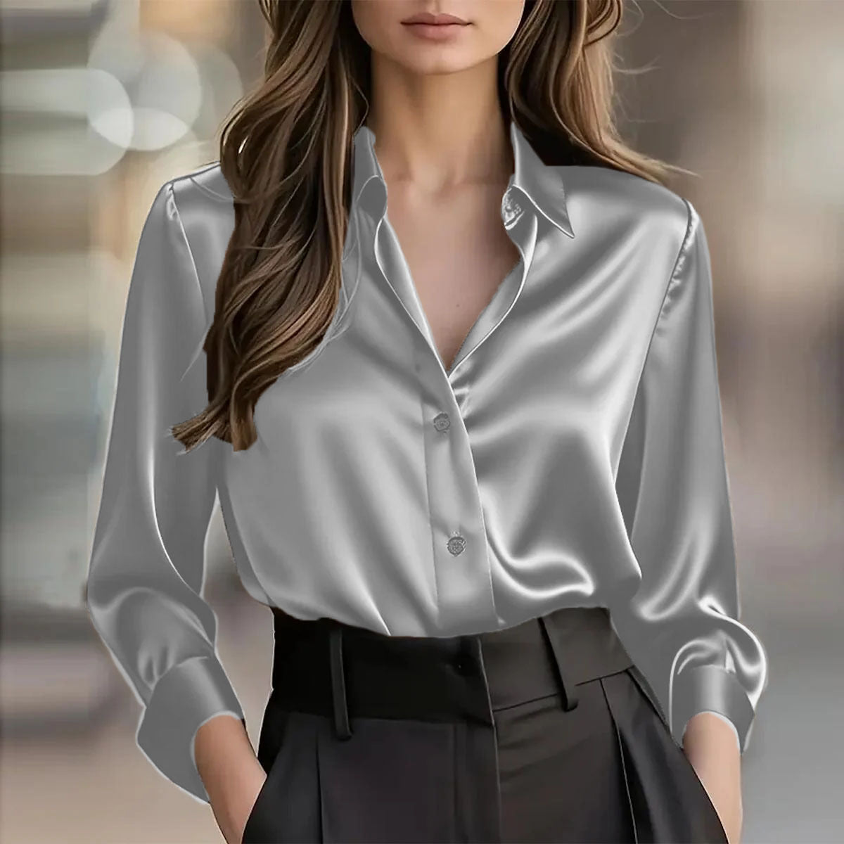 Soho Luxe Satin Blouse for Women