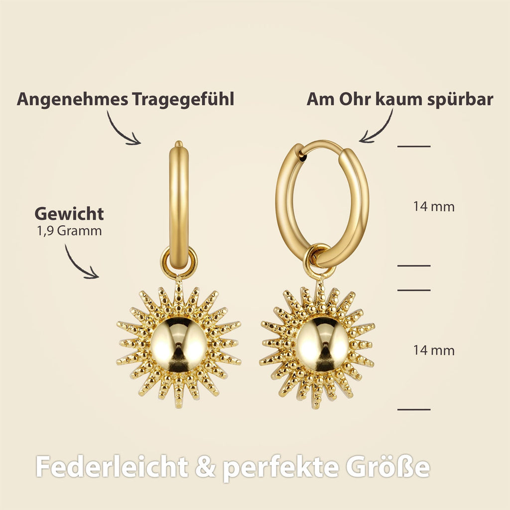 Bundle: BonnySun Kette + Ohrringe Sonne Gold