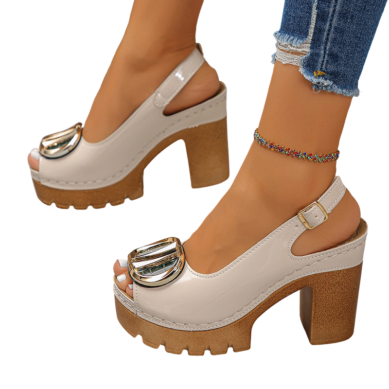 Alessia - Peep-Toe Kettenschuh