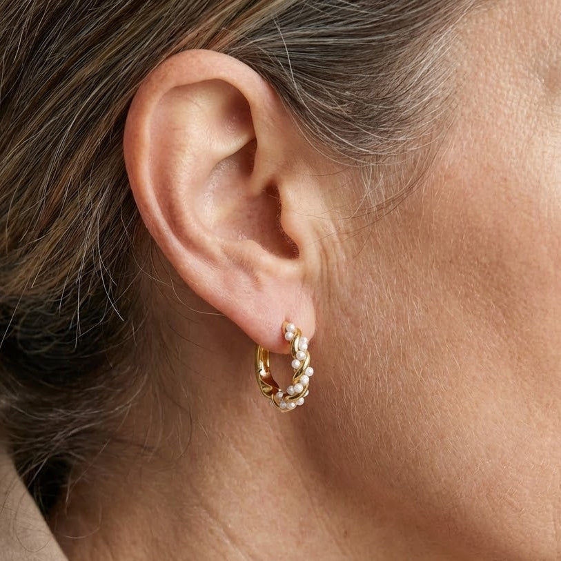 Gedrehte Perlen-Creolen