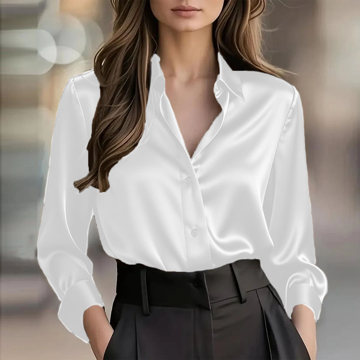 Soho Luxe Satin Blouse for Women
